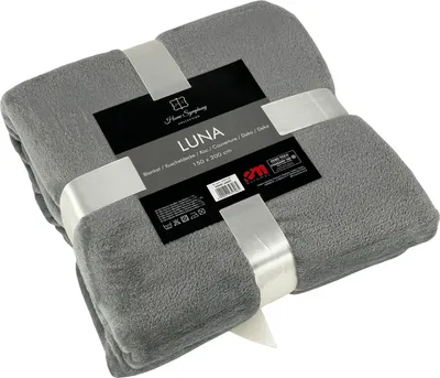 Immagine prodotto di Coperta in microfibra Coperta in flanella Copriletto, Bordi orlati, Dimensioni: 150x200 cm, Colore: Grigio chiaro