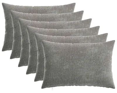 Immagine prodotto di vidaXL, set di 6 federe per cuscini, HEERLEN, grigio scuro, 30 x 50 cm, tessuto in ciniglia