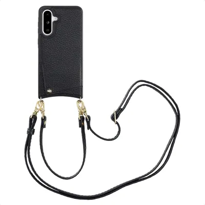 Zdjęcie produktu dla Etui na telefon Selencia Nova z kablem i uchwytem na kartę do Samsung Galaxy A36 / A56 - czarny