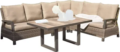 Produktbild von Siena Garden Loungegruppe Corido 5-teilig Alugestell Gardino®-Geflecht charcoal grey