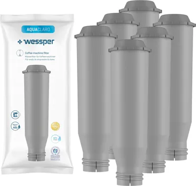 Produktbild von Wessper AquaClaro Wasserfilter kompatibel mit Krups, passt viele Modelle von Krups, Siemens, Bosch, AEG, Tefal, Neff, Gaggenau (6er Pack)