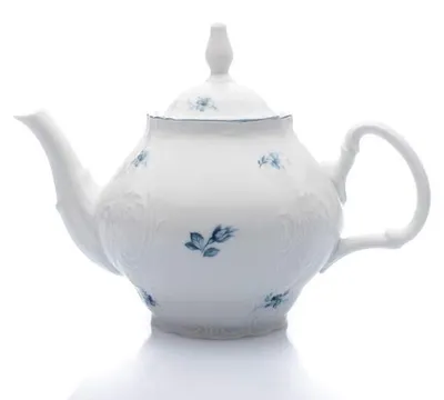 Produktbild von Thun 1794 Teekanne, 1,2 l, Tschechisches Porzellan, Bernadotte, blaue Rosen, Thun