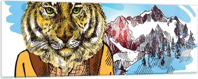 Produktbild von Bilder auf glas - Tiger in den Bergen Kinder Tierwelt - 90x30cm - Glasbilder - Wandbilder - Kunstdruck - Wanddekoration aus Glas - Glas Bilder - Wandbild auf Glas - GAB90x30-3210