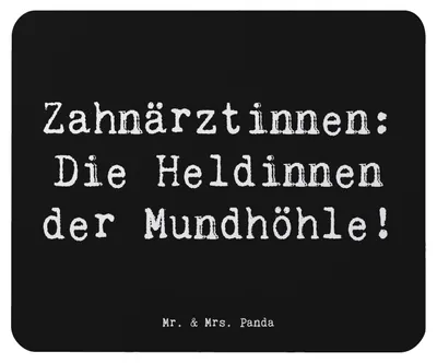 Produktbild von Mr. & Mrs. Panda Mauspad Spruch Zahnärztin Heldin - Schwarz - Geschenk, Mouse Pad, Mundgesundheit, Zahnärztinnen, Beruf, mausteppich, Zahnarztassistentin, Berufe, pc
