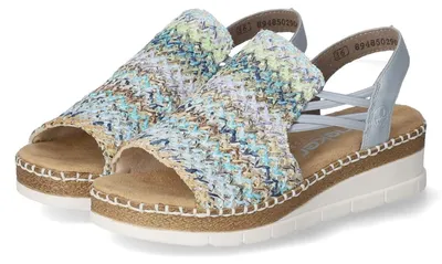 Produktbild von Rieker Damen Sandletten Blau Synthetik Textil Mix Größe: 43