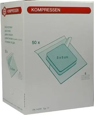 Produktbild von MULLKOMPRESSEN 5x5 cm steril 8fach