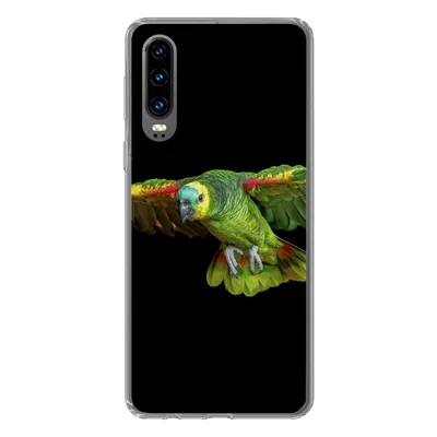 Produktbild von MuchoWow® Handyhülle Schutzhülle Hülle für Huawei P30 Papagei - Vogel - Federn Silikon Softcase Handy Hülle - Kartenbesitzer
