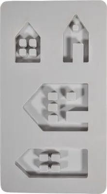 Produktbild von Rayher Silikon Gießform Lichthäuser, 14,5x26x1,7cm, 4 Formen, Box 1Stück