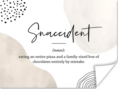 Produktbild von MuchoWow® Poster Sprichwörter - Snaccident - Zitate - Wörterbuch - Snaccident Definition 160x120 cm - Foto Plakat