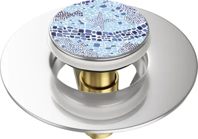 Produktbild von SANILO® Pop-Up Waschbeckenstöpsel, universal Pop Up Abflussstopfen mit Motiv - Mosaic World