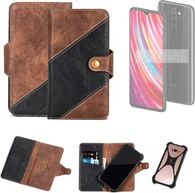 Produktbild von K-S-Trade Handyhülle Schutzhülle Bookstyle Case kompatibel mit Xiaomi Note 8 Pro Klapphülle Cover Hülle Schutztasche 1x