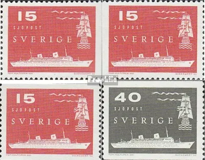 Produktbild von Briefmarken Schweden 1958 Mi 436A,Dl,Dr,437A (kompl.Ausg.) postfrisch Seepost