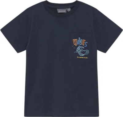 Produktbild von Color Kids T-shirt W. 2 Print - S/S Base Layer dunkelblau 164