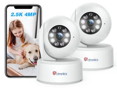 Image de Caméra de surveillance intérieure - Résolution 4 MP - Vision nocturne en couleur - Audio bidirectionnel
