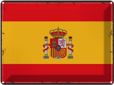 Produktbild von vianmo Blechschild 30x40 cm Spaniens Retro Spain Flagge Fahne Wappen