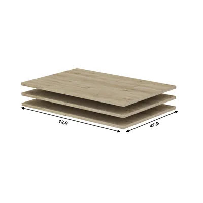 Obrázek produktu pro Set 3x polička do šatní skříně 151 cm RANDLER - ořech hickory