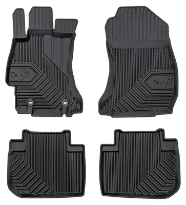 Image de Tapis avant en caoutchouc + tunnel pour Subaru Forester IV 2012-2018 (SUV) – 3 pièces, noirs, sur mesure