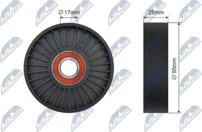 Produktbild von NTY RNK-KA-015 Spannrolle Keilrippenriemen 74mm für KIA CARNIVAL II (GQ) CARNIVAL I (UP)