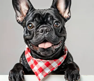 Produktbild von Spritzschutz Herdabdeckplatte Schneidebrett aus Glas Französische Bulldogge 2-Teilig (60x52cm)