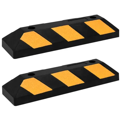 Produktbild von vidaXL Reflektierende Parkblöcke 2 Stk. 56x15x10 cm Gummi
