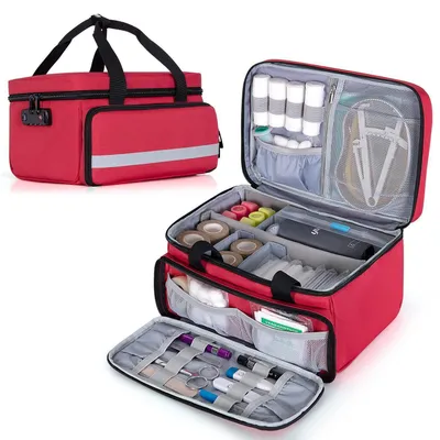 Produktbild von Erste Hilfe Tasche Tragbar mit Schloss Rot 31x17,7x21cm Nylon