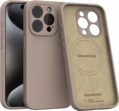 Obrázek produktu pro Silikonové magnetické pouzdro s MagSafe SPACECASE Silicone Mag do iPhone 15 Pro Brown