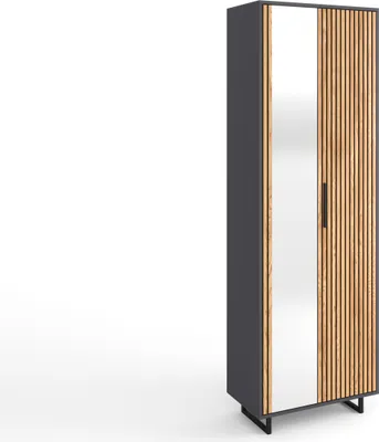 Produktbild von Garderobenschrank >Joe< in Eiche / anthrazit - 70x197x40 (BxHxT)