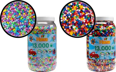 Produktbild von HAMA 26000 Bügelperlen Midi Pastell und Vollton Farben Vorratsdose