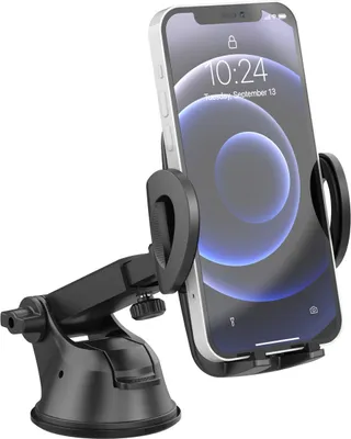Produktbild von imoshion   Telefonhalter für das Auto - Verstellbar - Universell - Carbon - Armaturenbrett / Scheibe - Schwarz