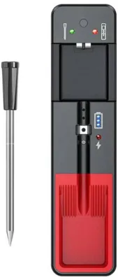 Obrázek produktu pro Bluetooth teploměr na maso – bezdrátový teploměr na maso s velkým dosahem – vybavený digitální sondou s dvojitým čidlem