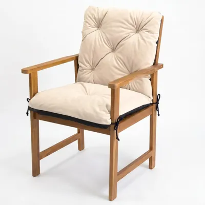 Produktbild von 4L Textil Gartenstuhlauflage Niedriglehner Hochlehner (50x50x50 cm, Beige)