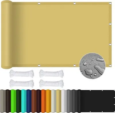 Productafbeelding van Famanu zonnescherm, 1,5 x 2 meter - Rechthoekig, waterdicht, UV-bescherming, crème kleur