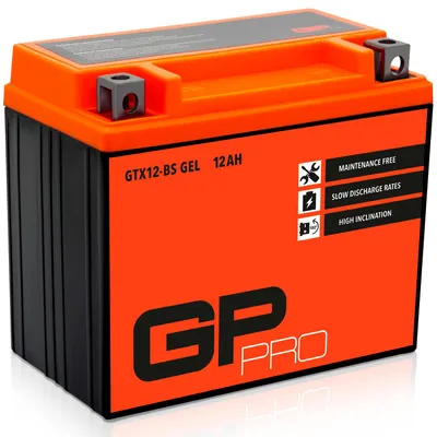 Immagine prodotto di Batteria al gel GP-PRO GTX12-BS, 12 V, 12 Ah, 180 A, batteria roller per motociclette