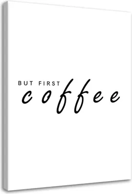 Produktbild von Leinwandbild der erste kaffee 80x120 cm Feeby grau wandbild bereit zum aufhängen
