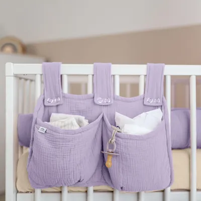 Productafbeelding van Bedtas Lila zonder goudapplicatie - bedorganizer voor kinderbed