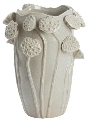 Zdjęcie produktu dla Vaza ceramiczna Light & Living LAVCI połyskująca jasnoszara – 27,5x25,5x35 cm