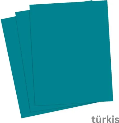 Produktbild von folia Tonpapier (B)500 x (H)700 mm 130 g/qm türkis 10 Blatt