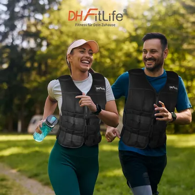 Produktbild von DH FitLife Verstellbare Gewichtsweste 20KG zum Muskelaufbau u. Krafttraining | Weighted Vest | Laufweste Damen Herren | Fitness Trainingsweste