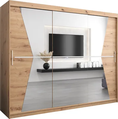 Produktbild von Kleiderschrank, Schiebetürenschrank Schlafzimmer, Schrank mit Spiegel MAROKO 250 cm