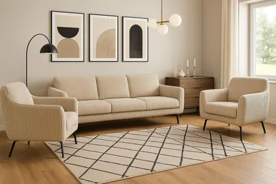 Produktbild von Wohnzimmer-Set BENITO 4: 3-Sitzer Sofa + 2 Sessel – Stil, Komfort und Funktionalität für Ihr Zuhause