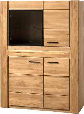 Produktbild von Vitrine halbhoch 4-tuerig 110 cm Volo Eiche teilmassiv geölt
