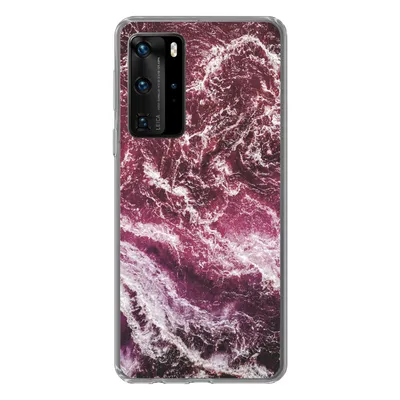 Produktbild von MuchoWow® Handyhülle Schutzhülle Hülle für Huawei P40 Pro Natursteine - Lila - Marmor Silikon Softcase Handy Hülle - Schutz