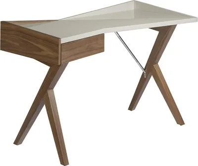 Image de Angel Cerdá Bureau en noyer avec plateau en bois gris 3018