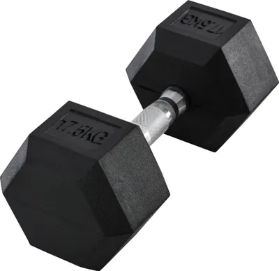 Produktbild von 17,5 kg Kurzhantel mit Anti-Rutsch-Griff in Schwarz-Silber