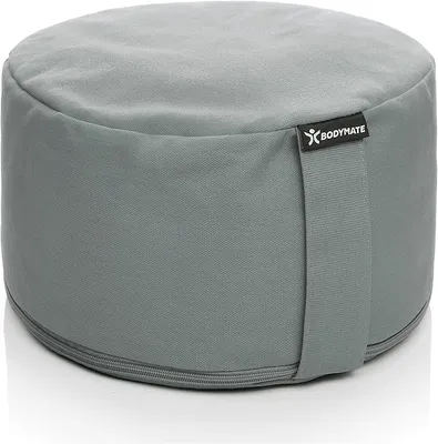 Immagine prodotto di Cuscino da meditazione, 16 cm di altezza, diametro 31 cm, imbottitura in gusci di grano saraceno, rivestimento in cotone, ideale per l'uso domestico