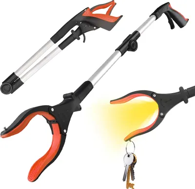 Produktbild von Greifhilfe Greifzange Greifer mit Magnet und Lichtfunktion - 80 cm