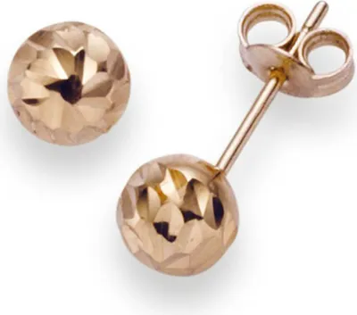 Produktbild von 6mm Kugel Ohrstecker Stecker Ohrschmuck 750 Gold Rotgold diamantiert Damen