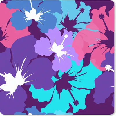 Produktbild von MuchoWow® Mauspad Mousepad Tropisch - Blumen - Hawaii - Muster 20x20 cm - Mousepads - Maus Mat - Pad - Mausunterlage - Desk Mat - Bureauartikeln