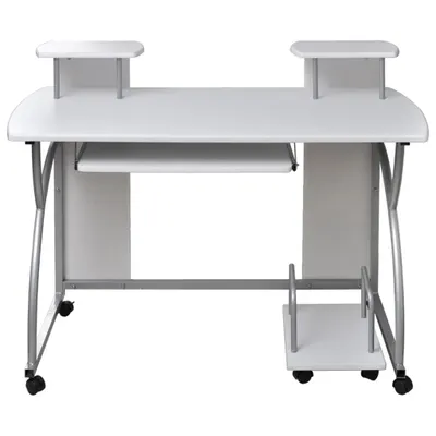 Immagine prodotto di Scrivania per computer bianca 110x52x88,5 cm in materiale ligneo