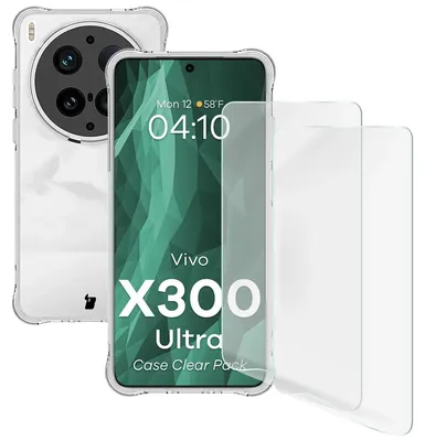 Produktbild von Handyhülle + 2x Folie für Vivo X300 Ultra, Bizon Case Clear Pack, Transparent